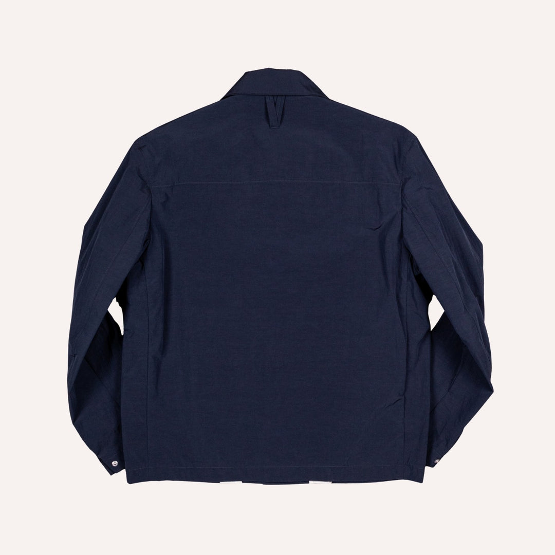 Navy Cotton Nylon Coach Jacket