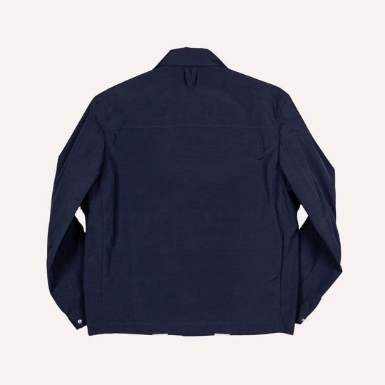 Navy Cotton Nylon Coach Jacket
