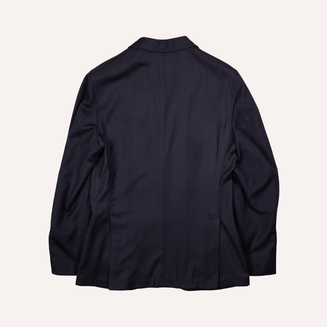 Navy Virgin Brushed Wool Blazer