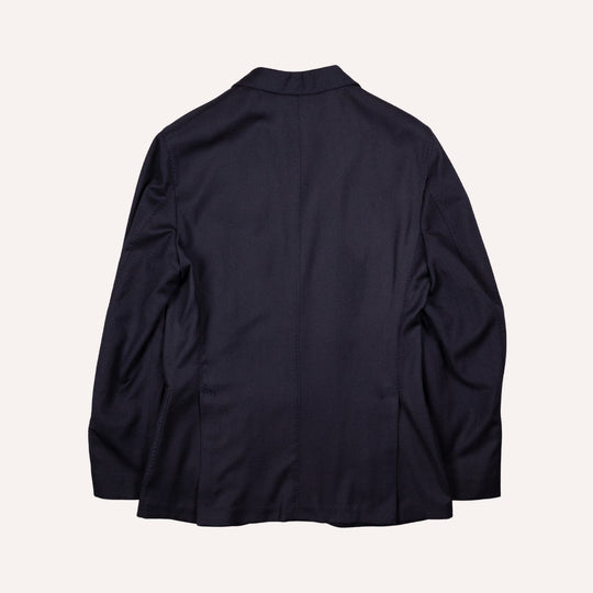 Navy Virgin Brushed Wool Blazer