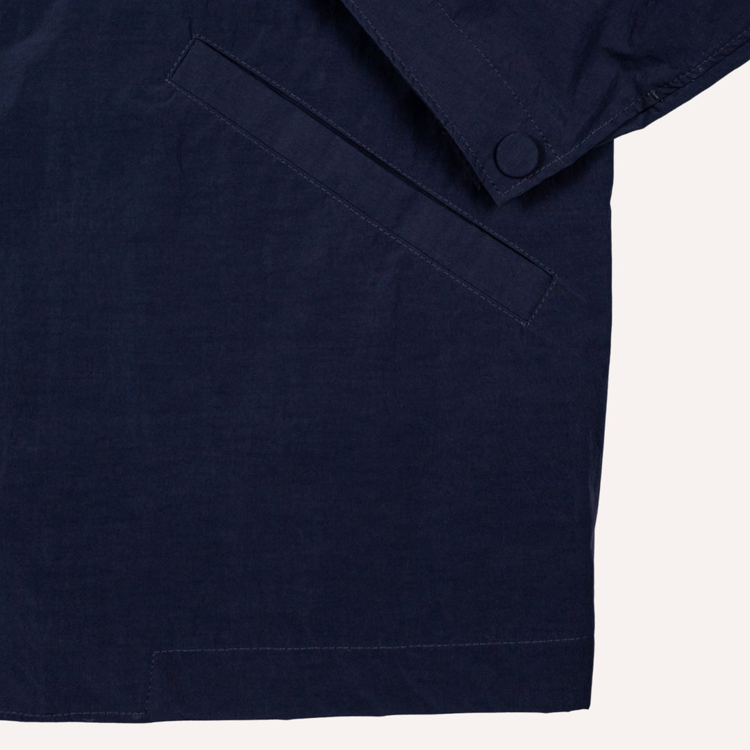 Navy Cotton Nylon Coach Jacket