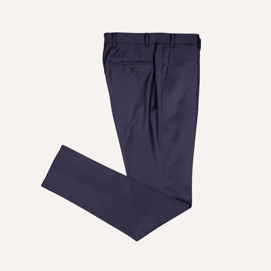 Navy  S120 Twill Wool Suit - Black Line