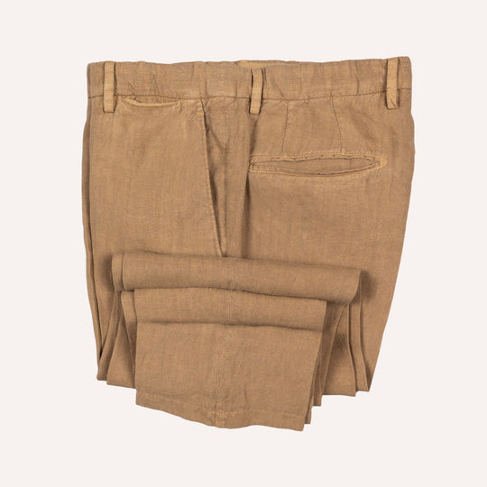 Tobacco Brown Washed Linen Suit