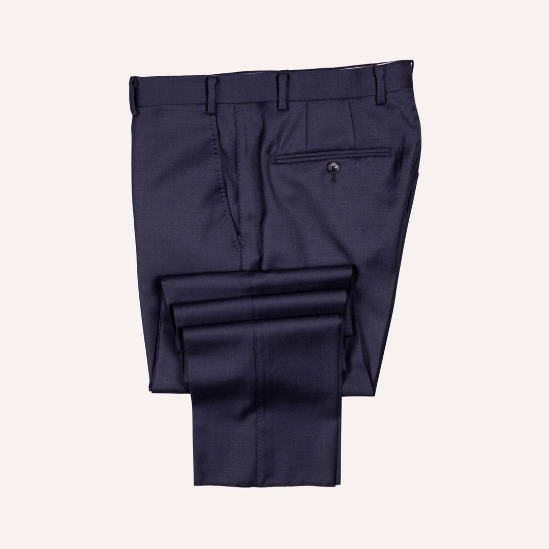 Navy  S120 Twill Wool Suit - Black Line