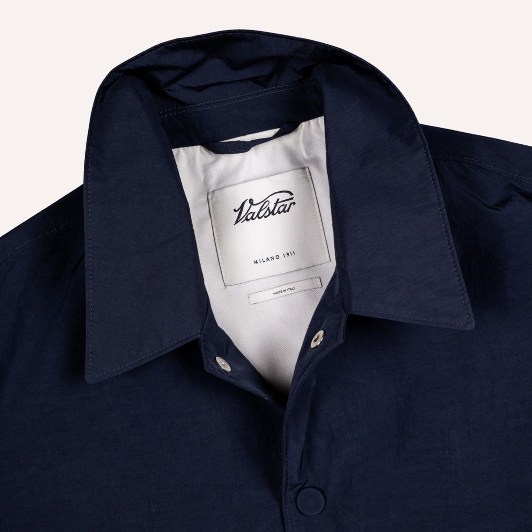 Navy Cotton Nylon Coach Jacket