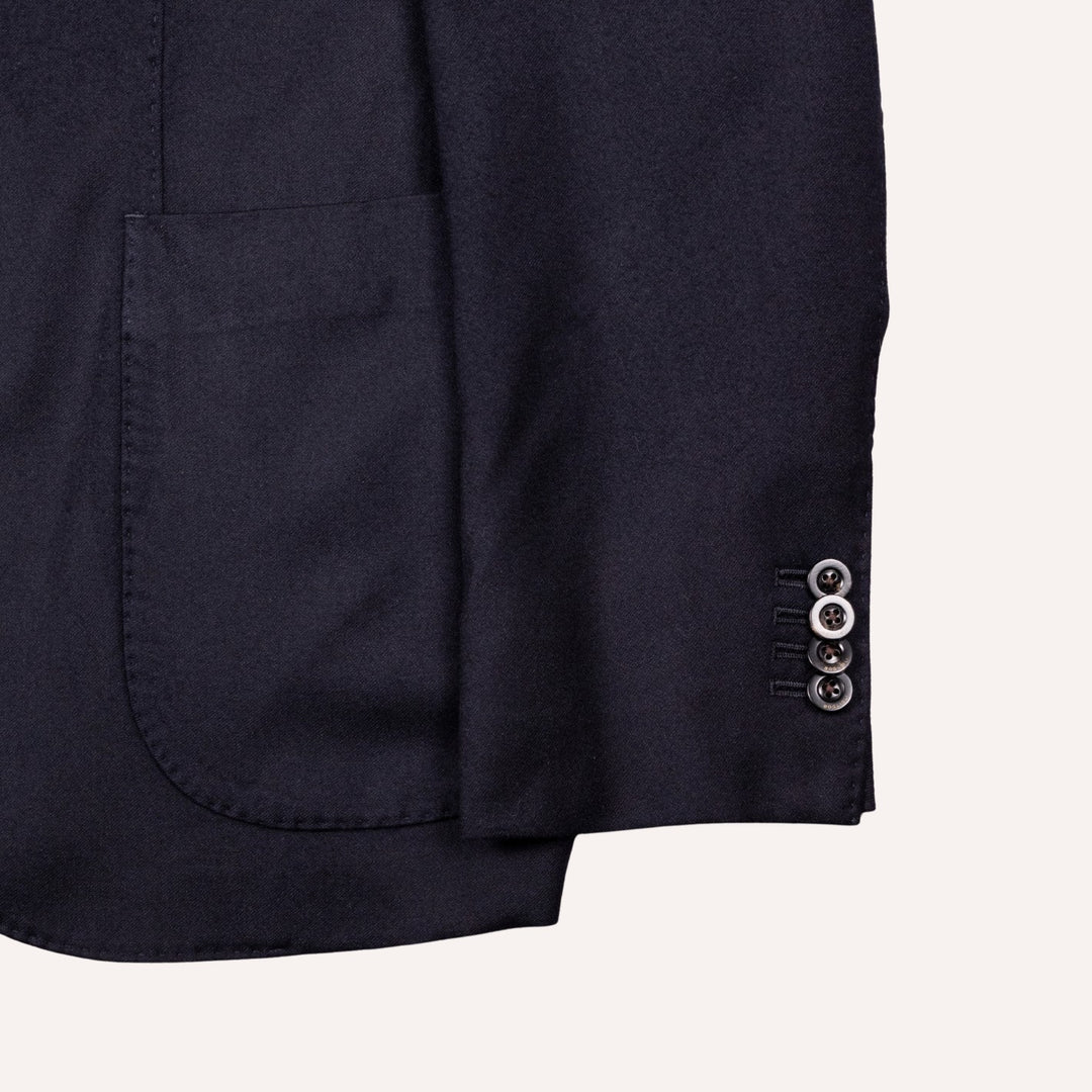 Navy Virgin Brushed Wool Blazer