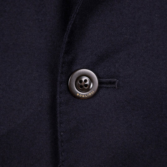 Navy Virgin Brushed Wool Blazer