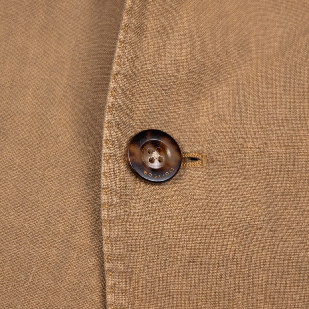 Tobacco Brown Washed Linen Suit