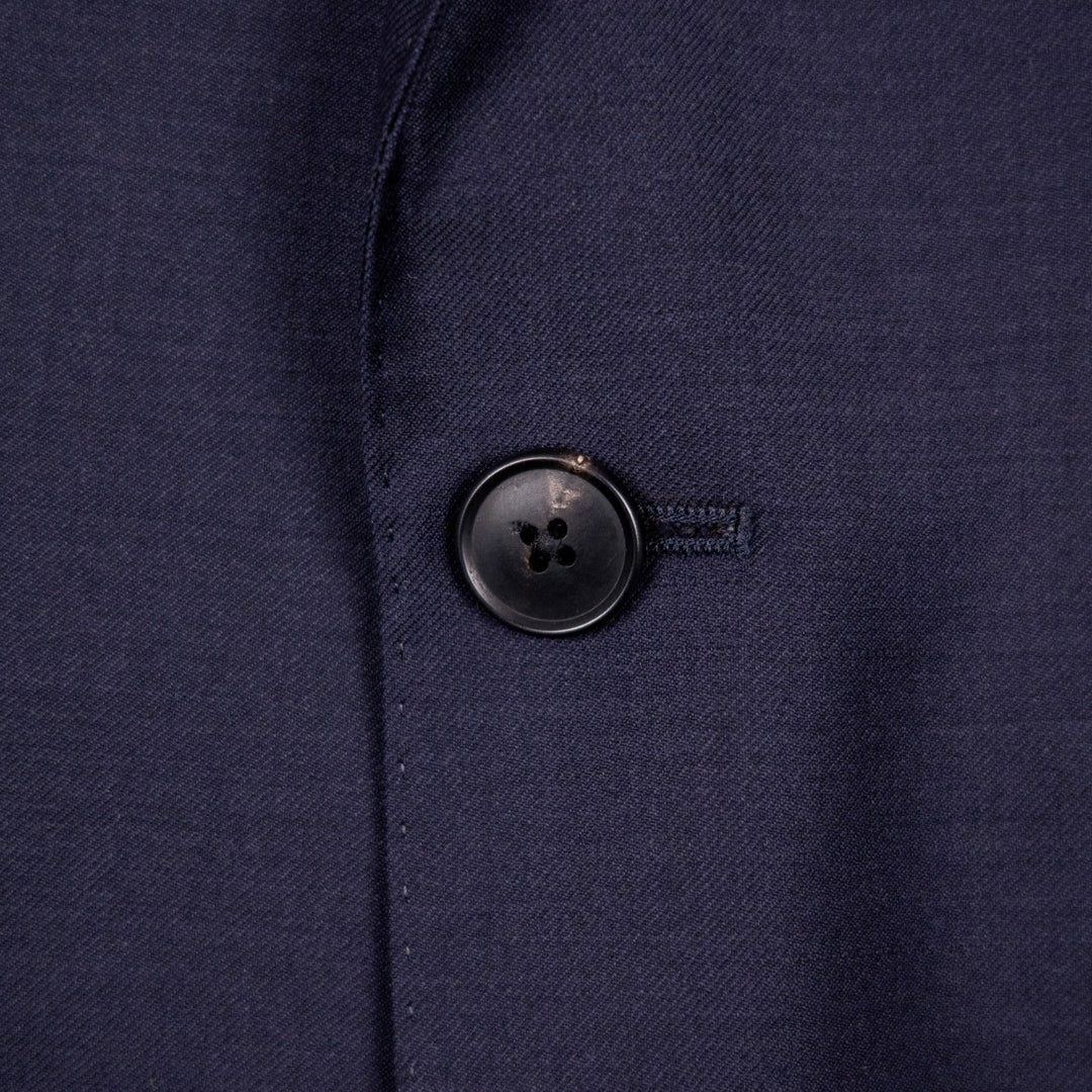 Navy  S120 Twill Wool Suit - Black Line