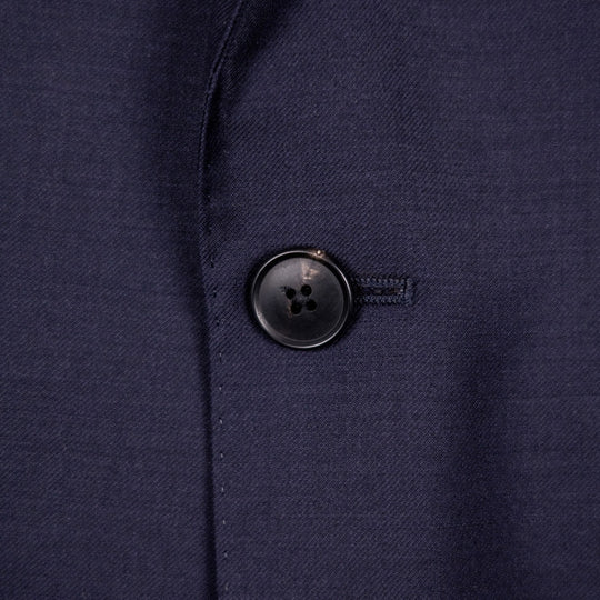 Navy  S120 Twill Wool Suit - Black Line