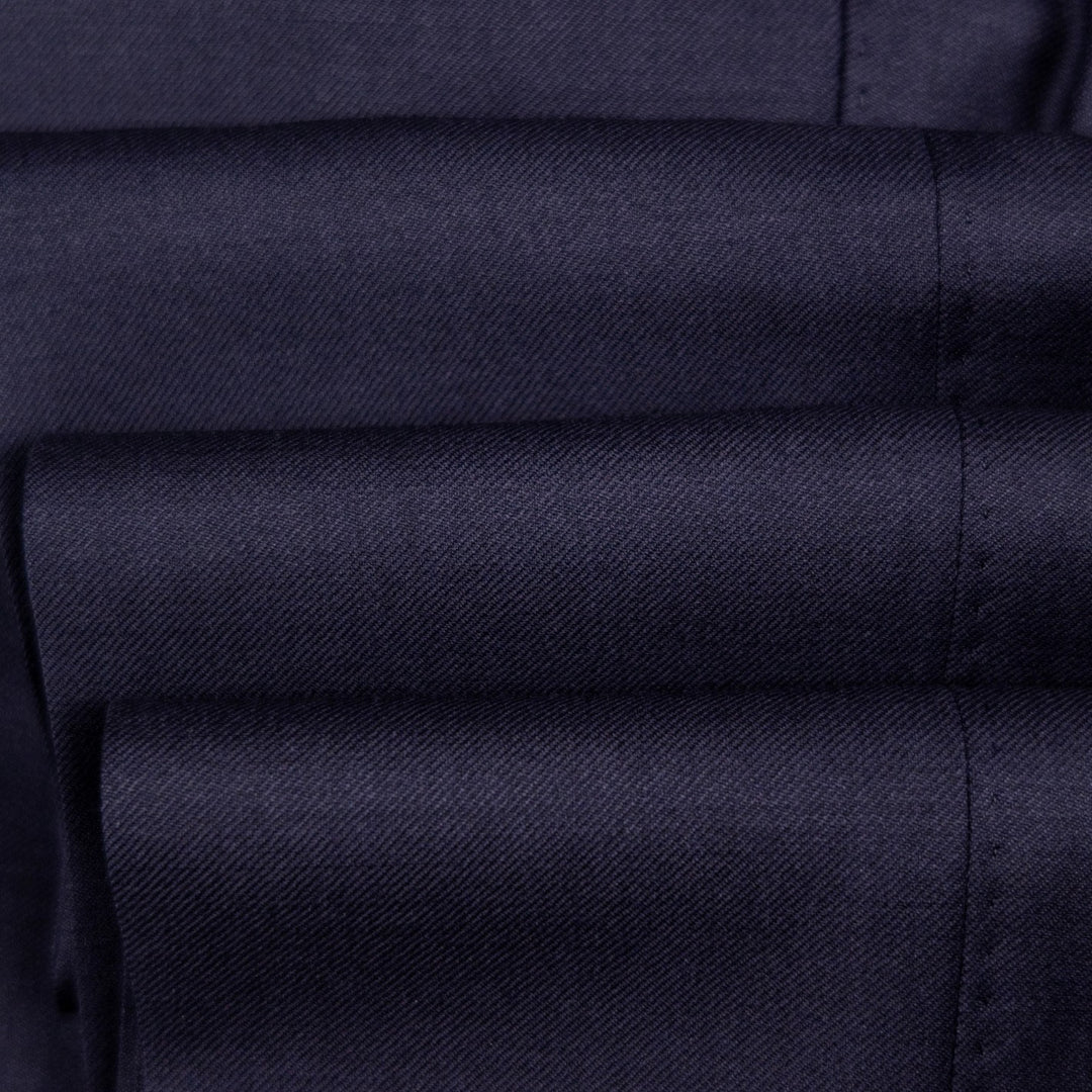 Navy  S120 Twill Wool Suit - Black Line