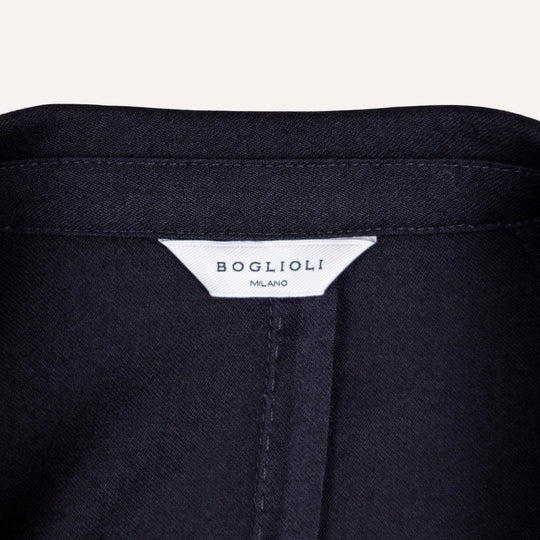 Navy Virgin Brushed Wool Blazer