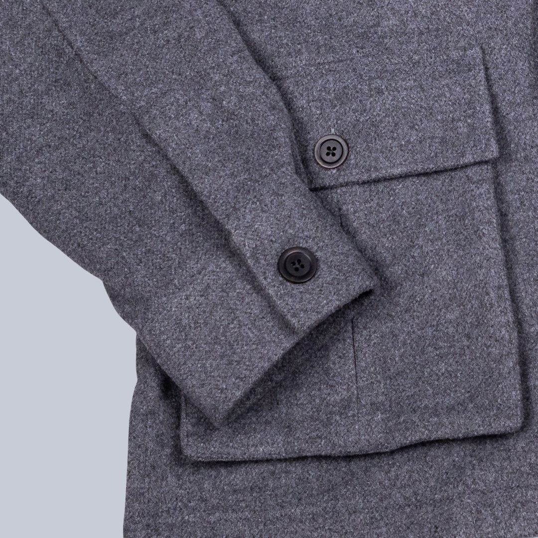 Grey Brushed Wool Traveller Jacket