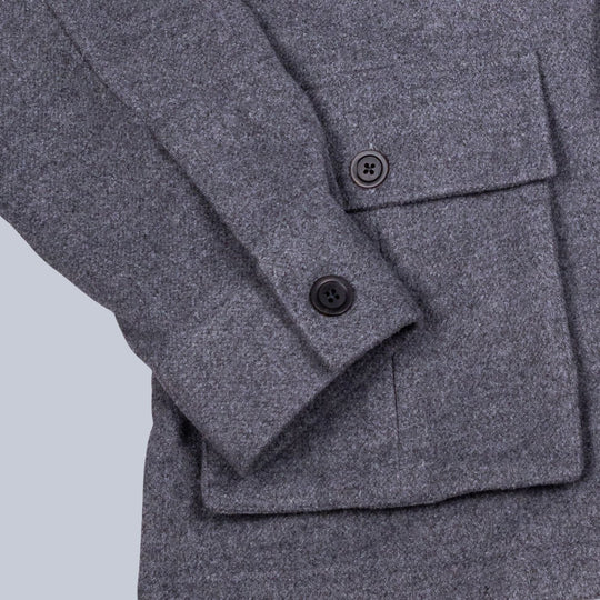 Grey Brushed Wool Traveller Jacket