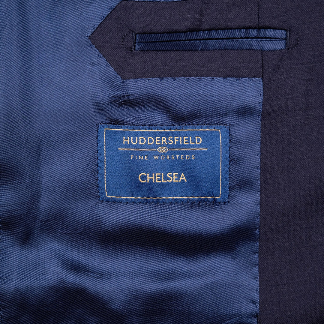 Navy  S120 Twill Wool Suit - Black Line