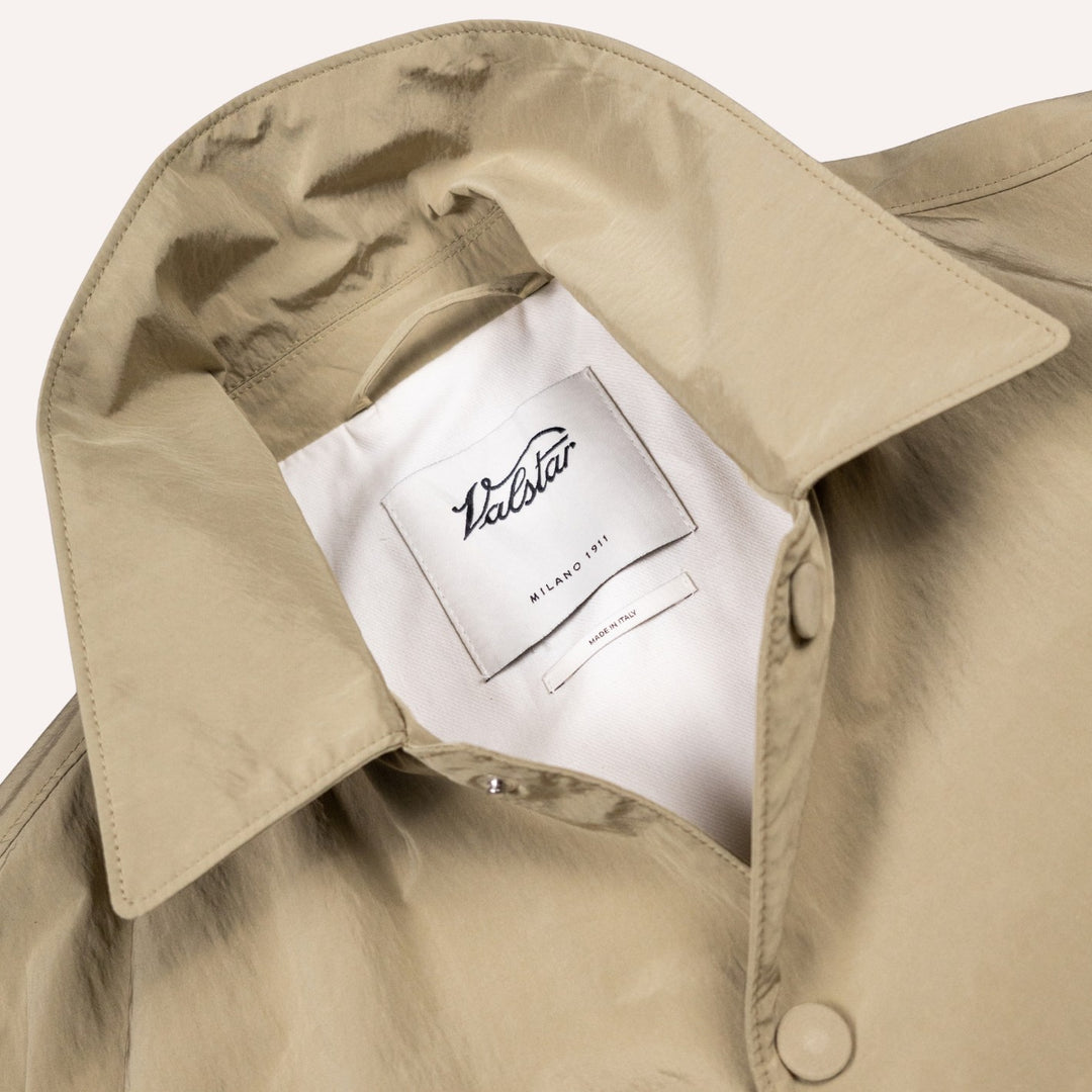 Beige Cotton Nylon Coach Jacket