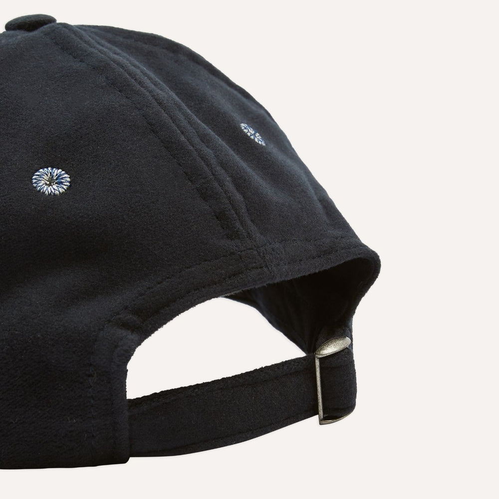 Dark Navy Horse Applique Moleskin Baseball Cap