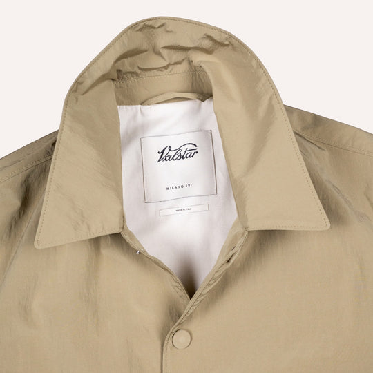 Beige Cotton Nylon Coach Jacket