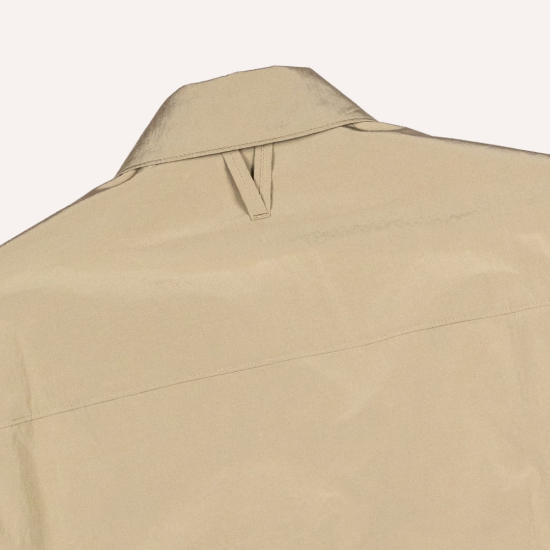 Beige Cotton Nylon Coach Jacket
