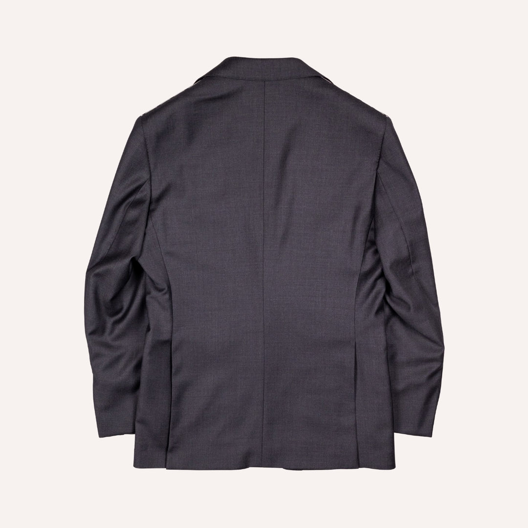 Charcoal Grey S120 Twill Wool Suit - Black Line