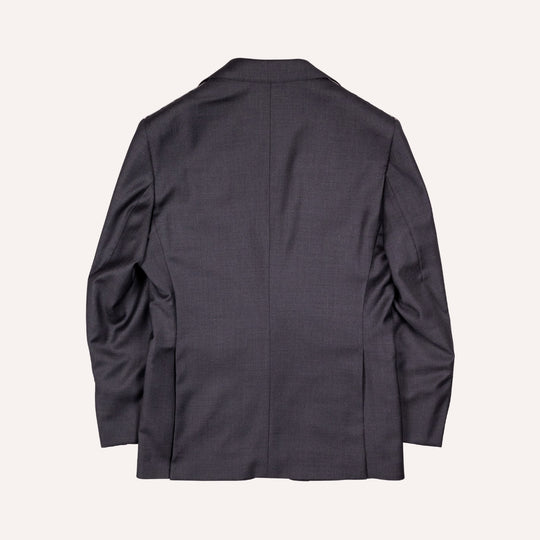Charcoal Grey S120 Twill Wool Suit - Black Line