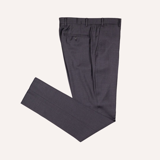 Charcoal Grey S120 Twill Wool Suit - Black Line