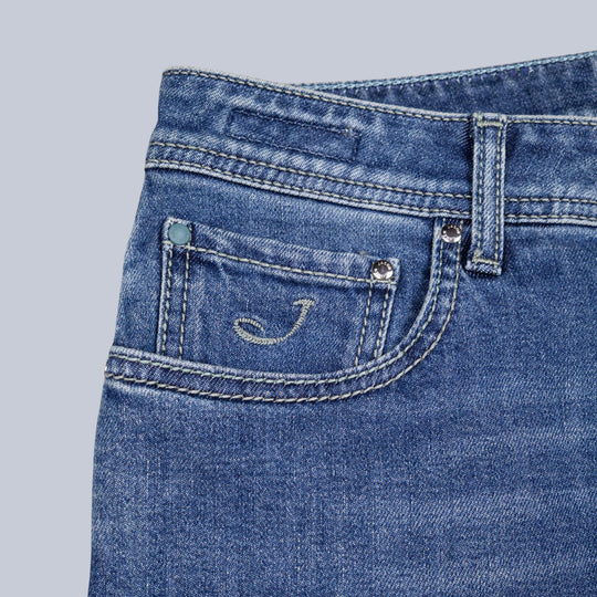 Mid Blue Denim Slim Fit Jeans