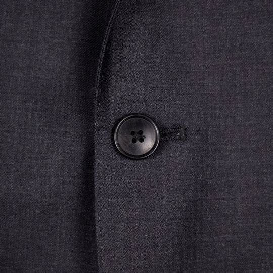 Charcoal Grey S120 Twill Wool Suit - Black Line