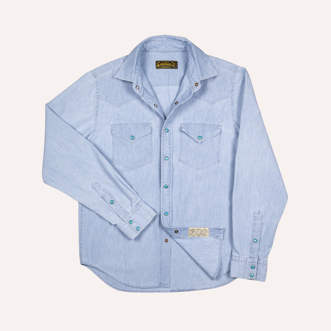 Light Blue Chambray Western Shirt – Lund & Lund Light Blue Chambray Western Shirt – Lund & Lund