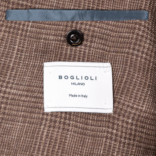 Brown Glencheck Linen Blazer