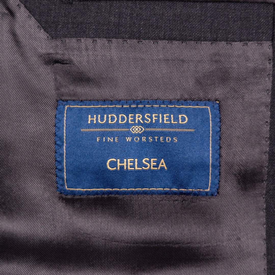 Charcoal Grey S120 Twill Wool Suit - Black Line