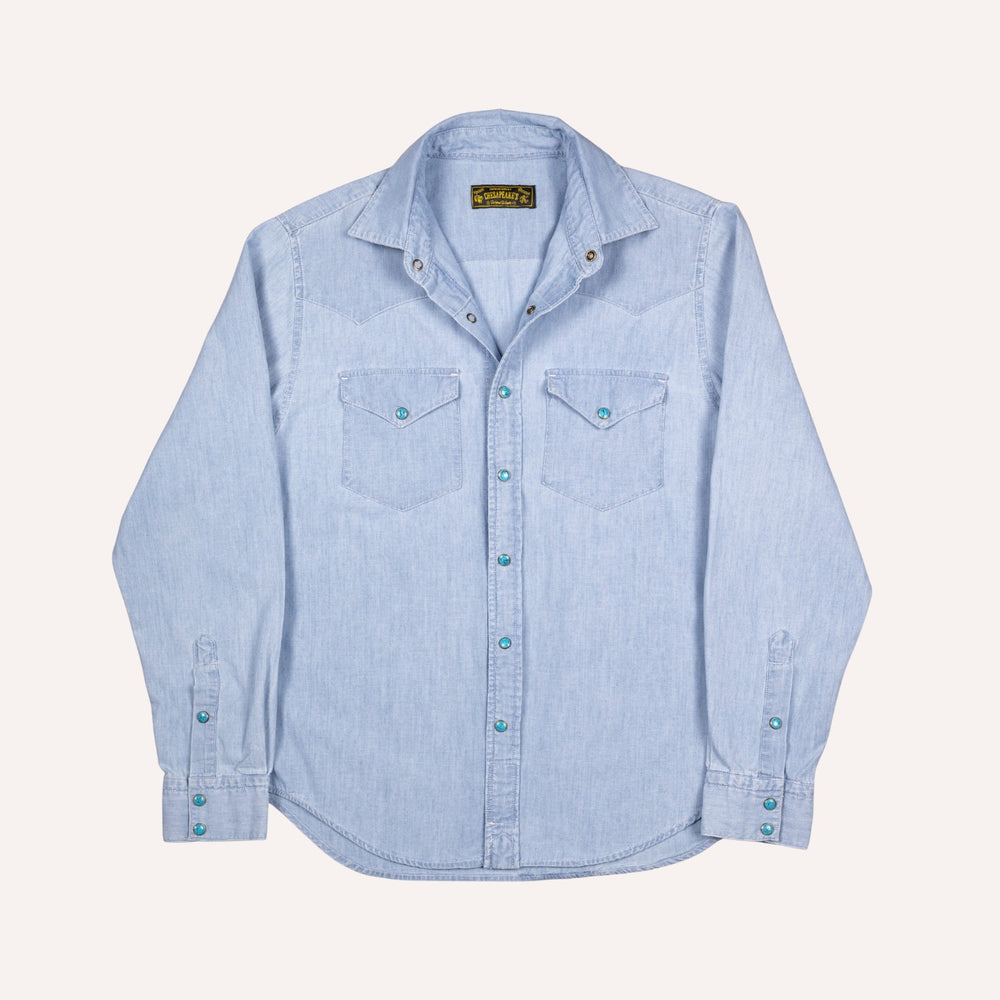 Light Blue Chambray Western Shirt