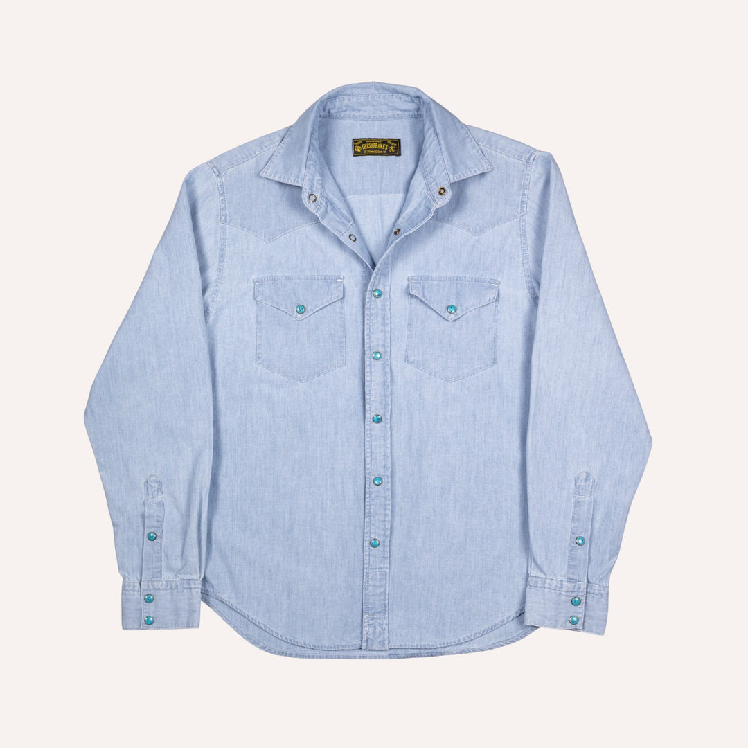 Light Blue Chambray Western Shirt