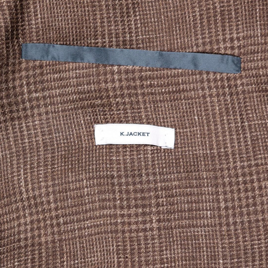 Brown Glencheck Linen Blazer
