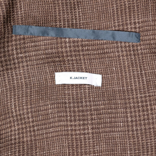Brown Glencheck Linen Blazer