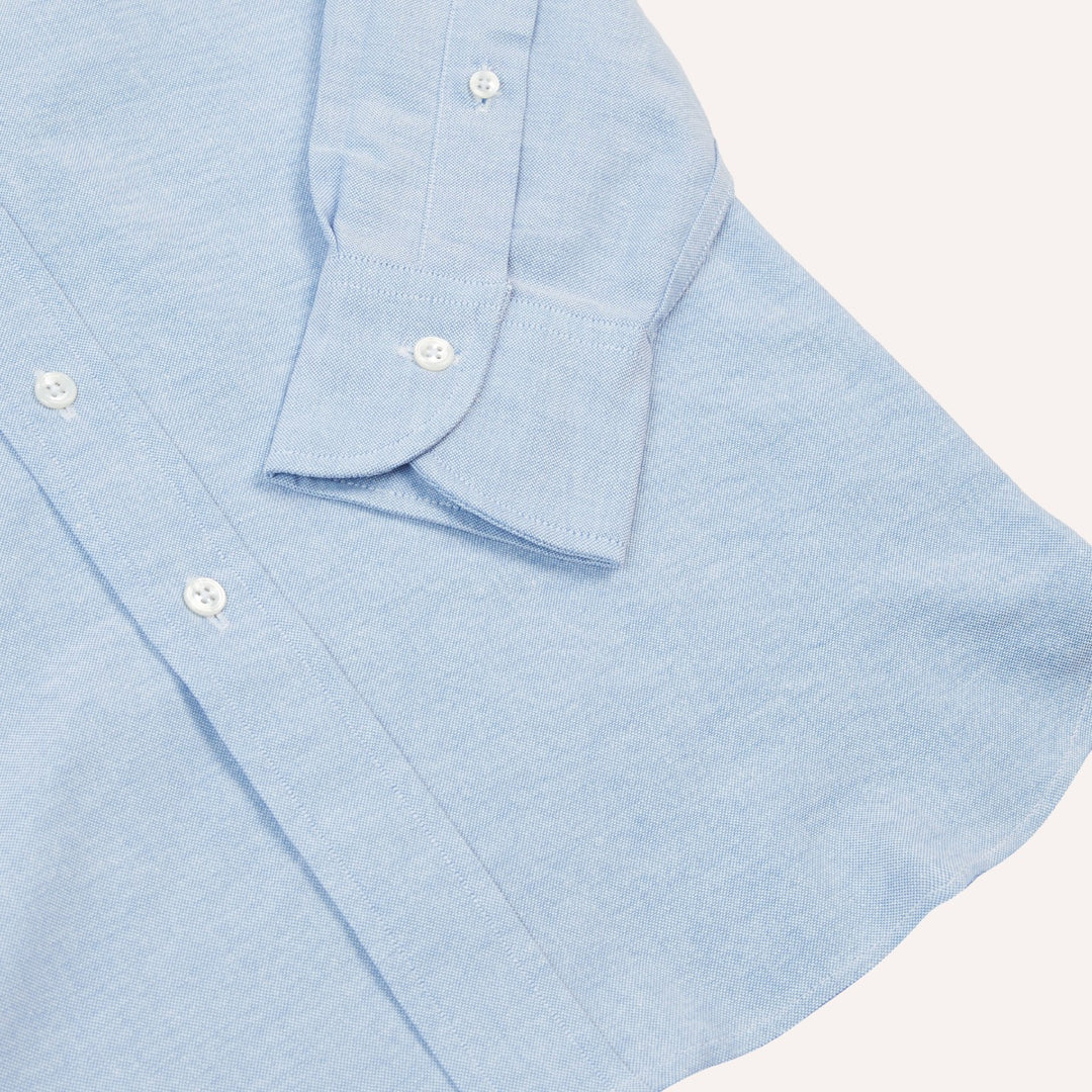 Ice Blue Oxford Button Down Shirt Italy