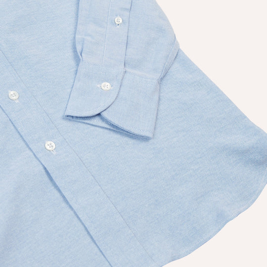 Ice Blue Oxford Button Down Shirt Italy