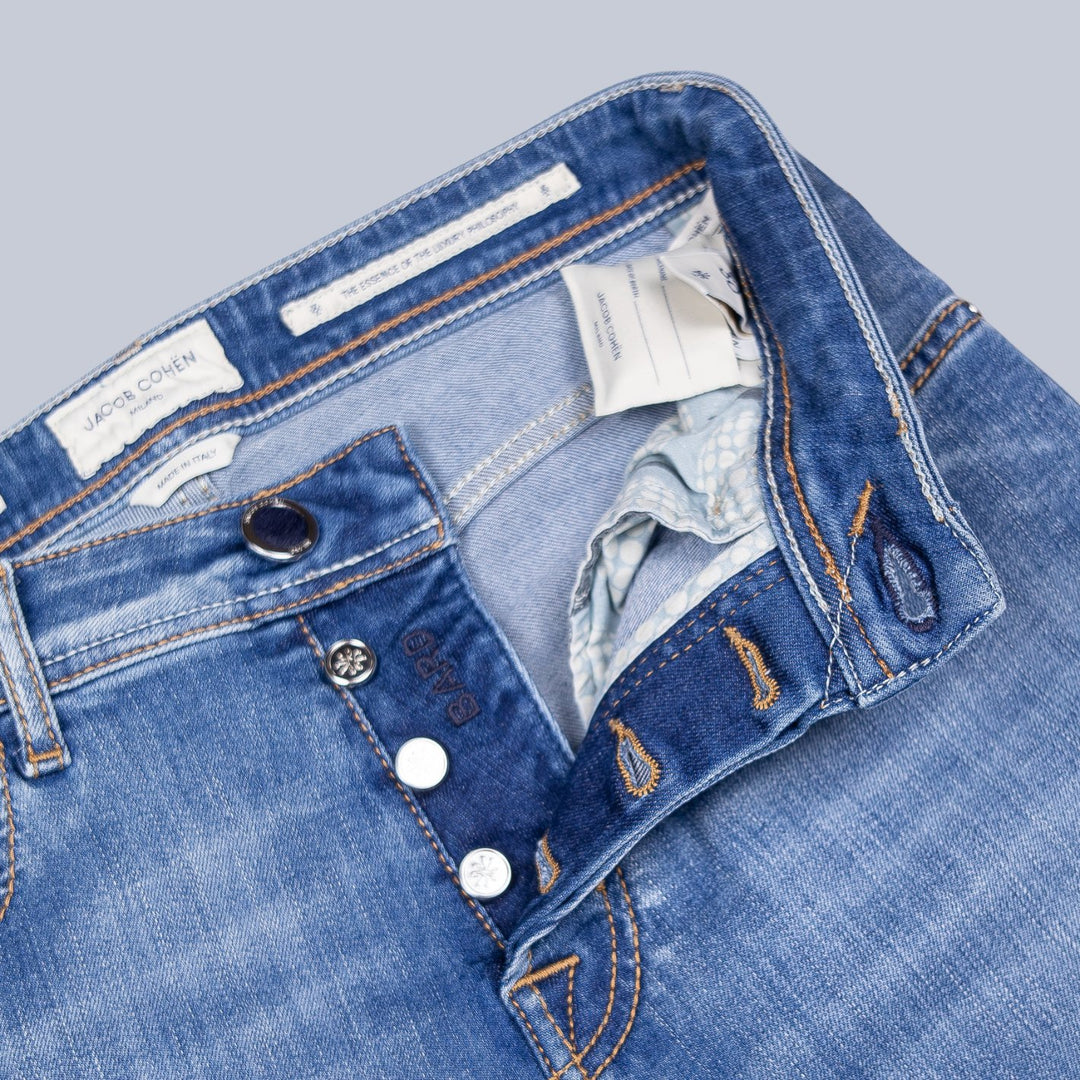 Mid Blue Wash Denim Slim Fit Jeans