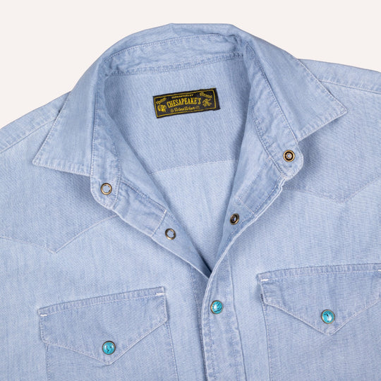 Light Blue Chambray Western Shirt
