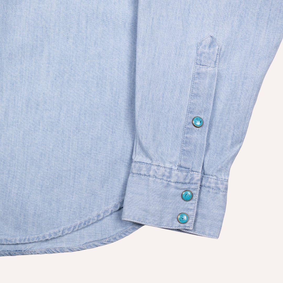 Light Blue Chambray Western Shirt