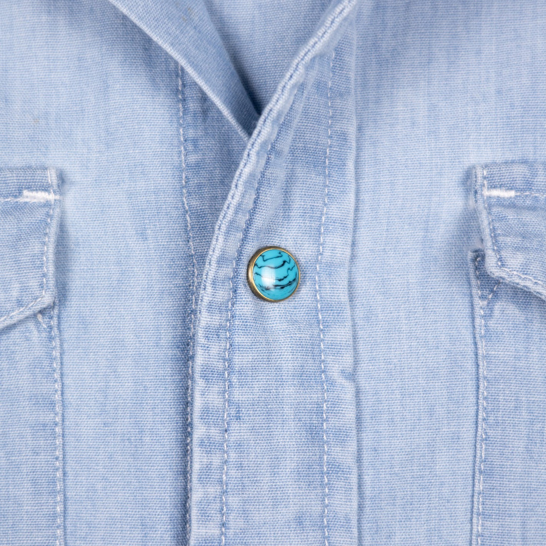 Light Blue Chambray Western Shirt