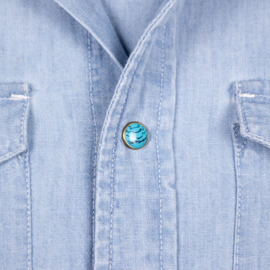 Light Blue Chambray Western Shirt