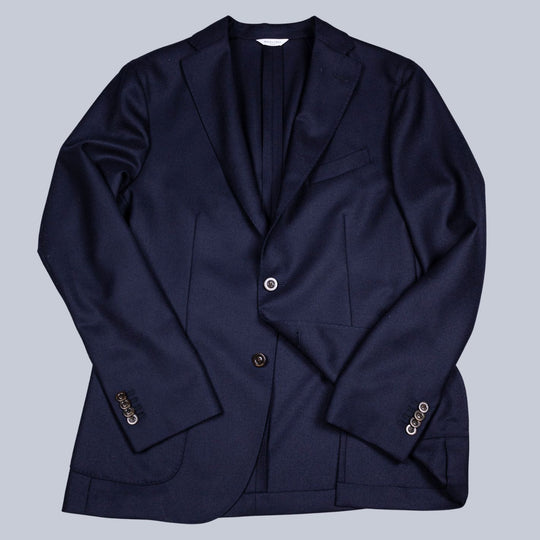 Navy Wool Hopsack K-jacket Blazer
