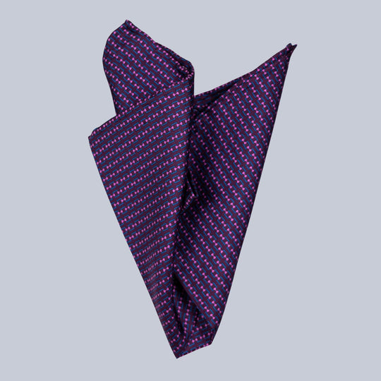 Purple Pink & Blue Chain Pattern Pocket Square