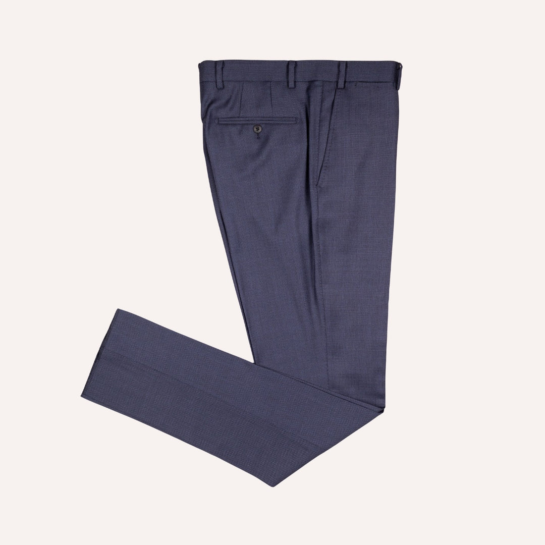 Dark Slate Blue S120 Birdseye Wool Suit - Black Line