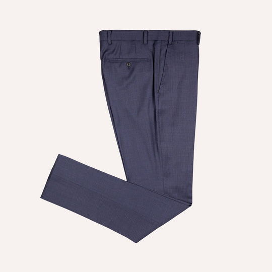 Dark Slate Blue S120 Birdseye Wool Suit - Black Line