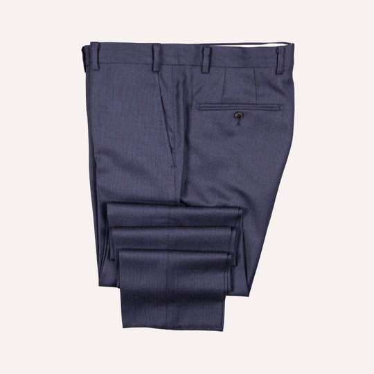Dark Slate Blue S120 Birdseye Wool Suit - Black Line