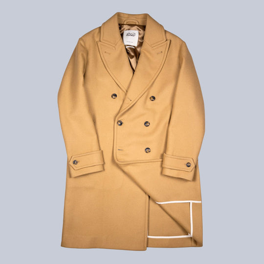 Camel Wool Double Breasted Coat