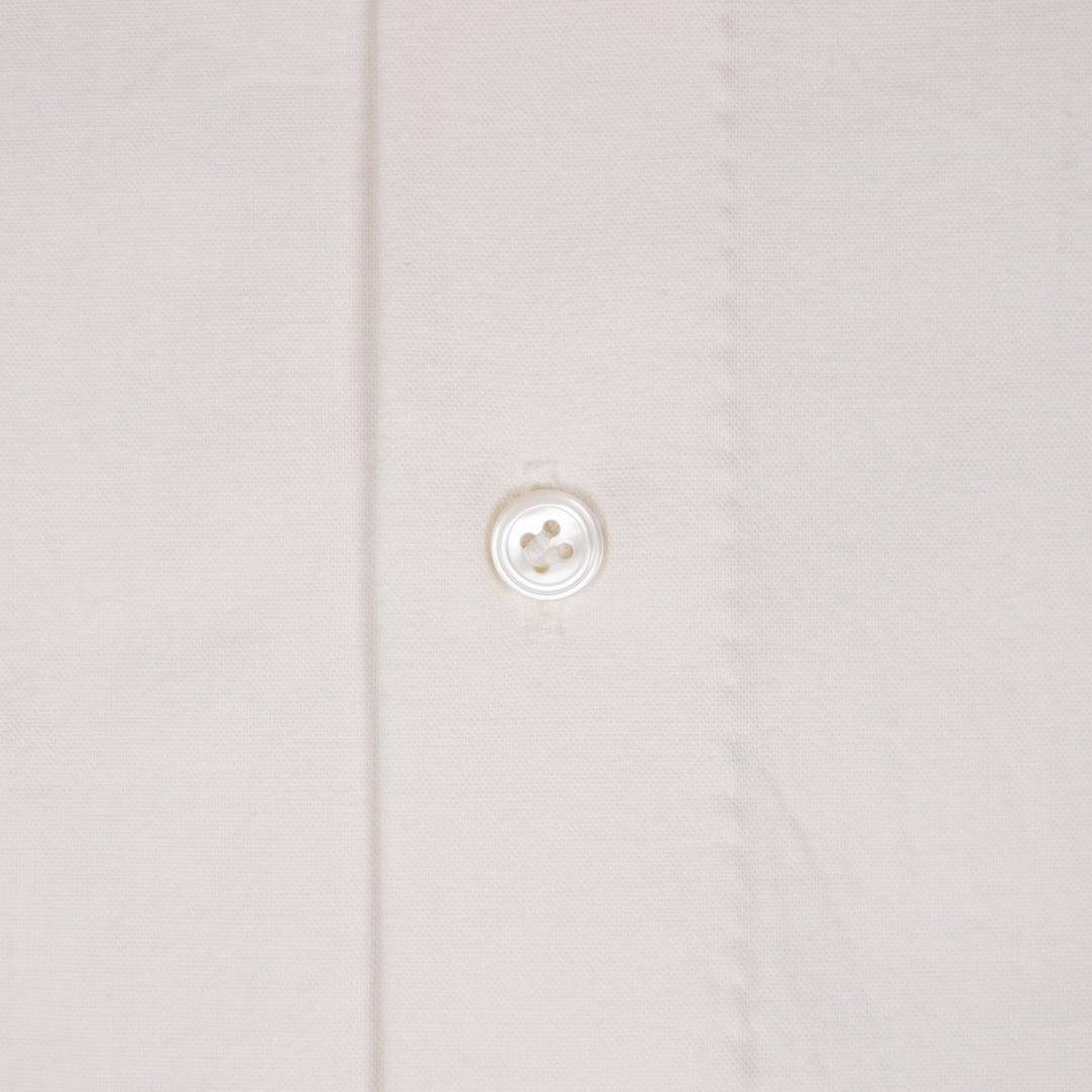 White Brushed Heavy Oxford Button Down Shirt - Tailored Fit