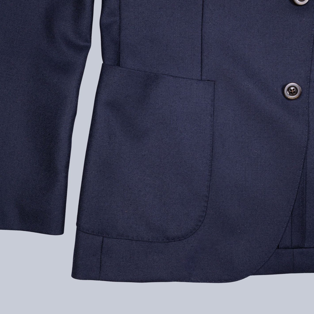 Navy Wool Hopsack K-jacket Blazer
